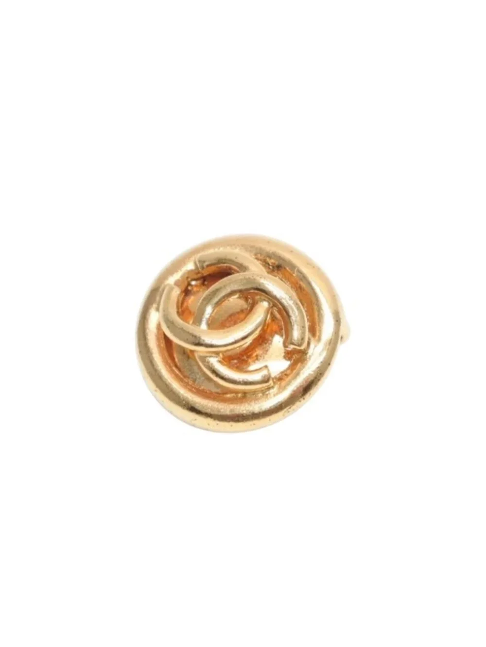 Chanel Vintage CC Logo Earrings 93 Metal Gold